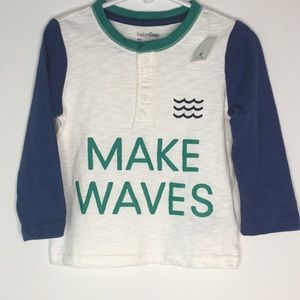 NWT Baby Gap Henley Partial Button Down Top 18-24